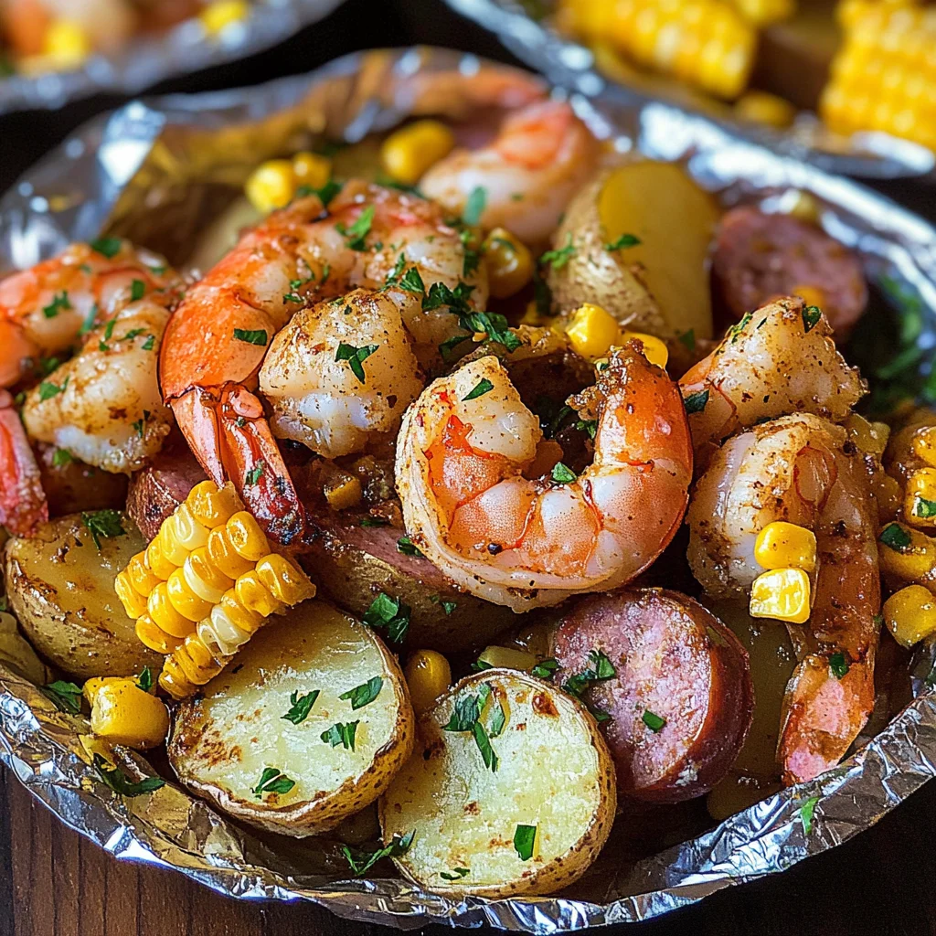 Flavor-Packed Grilled Shrimp Boil Packets: Easy Cleanup!